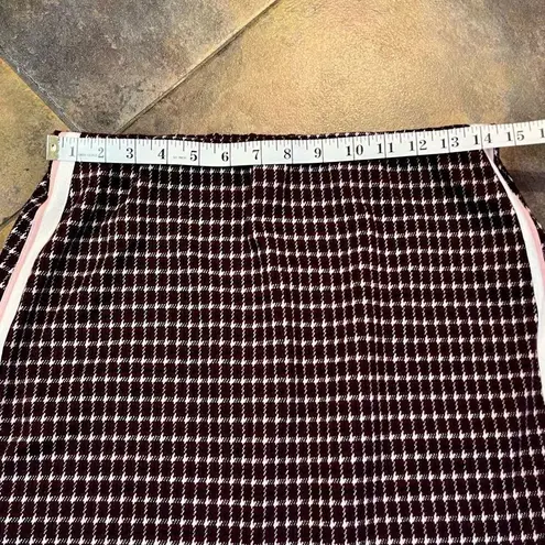 Forever 21  Maroon Crimson Burgundy Cream Plaid A-line Mini Skirt Large