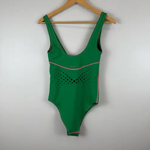 Cynthia Rowley ROWLEY  Maui Perforated Racy V Neck Neoprene Swimsuit Large Women