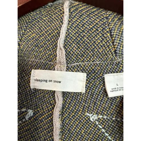 Anthropologie Sleeping on Snow Folklore Embroidered Cardigan Sweater Large Boho Gray