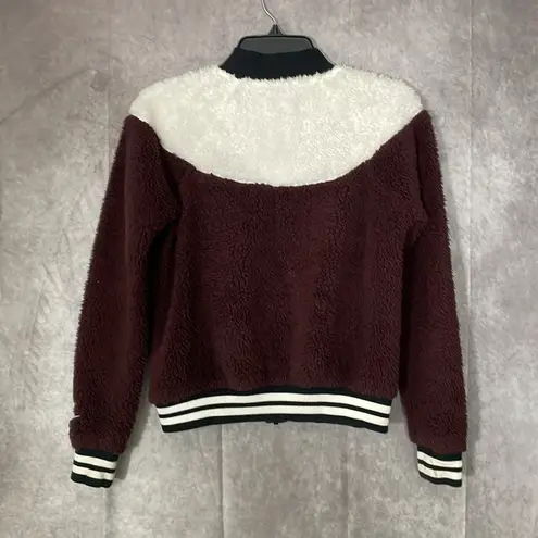 Nike  Sherpa Bomber Jacket Varsity Maroon White Size XS