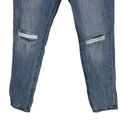 Edikted Polly Cutout Pocket Mom Jeans Womens M Distressed Medium Wash Y2K Rave