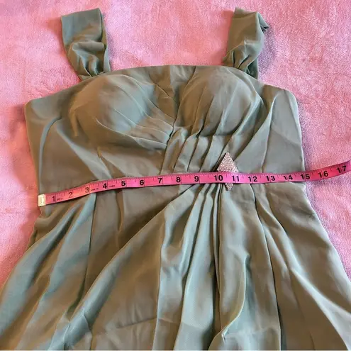NWOT light green sleeveless formal dress with sheer coat rhinestone accent 8
