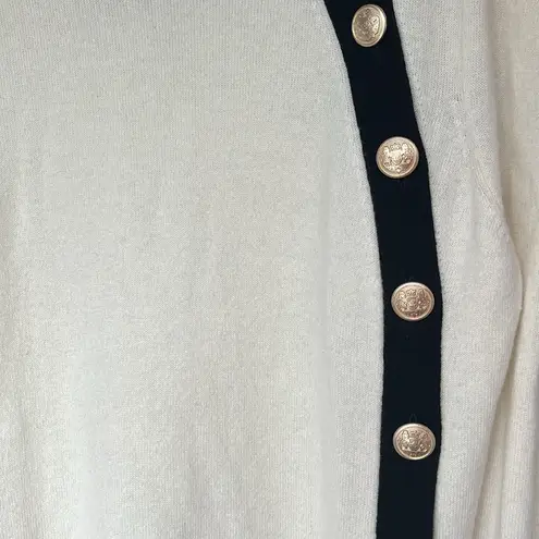 Generation Love Gabriella Wool Cashmere Blend Gold Button Color block Sweater