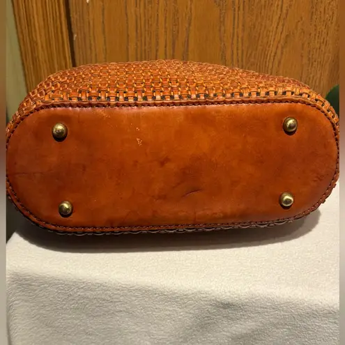 Patricia Nash Castelli Hobo Woven Brown Leather Handbag Purse