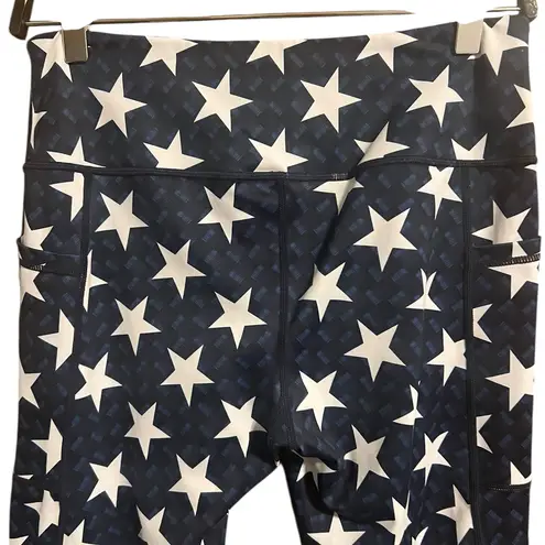 Constantly Varied Gear CVG Blue Star Struck Crop Leggings Size Medium