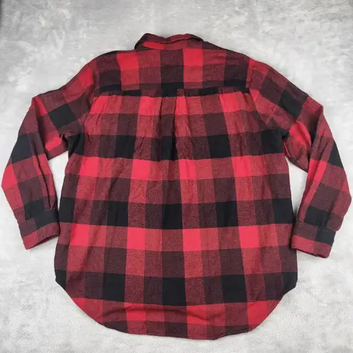 Madewell  Flannel Side-Button Oversized Ex-Boyfriend Shirt Buffalo Check Size M