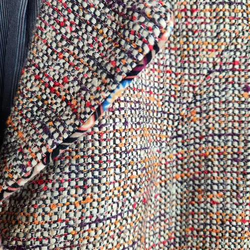 American Vintage Vintage Coldwater Creek Funky Colorful Tweed 3 Button Blazer Suit Coat Jacket L