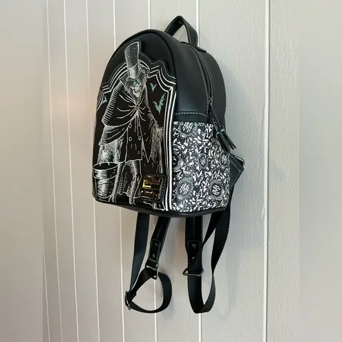 Disney A Very Rare  Parks Haunted Mansion Hatbox Ghost Loungefly Black Backpack