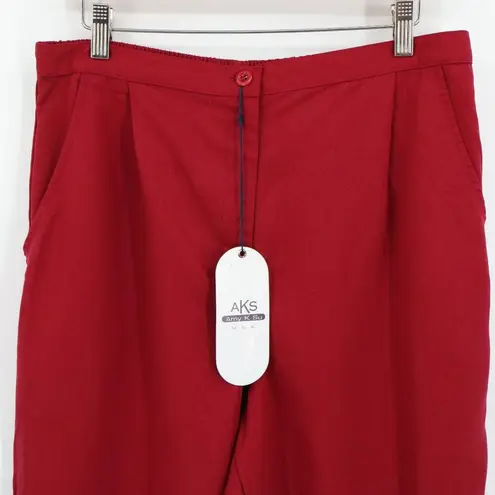 NWT AKS Amy K Su Cranberry Red Tencel Pants L Size L