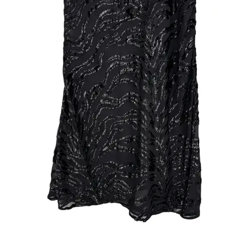 NBD  The Mira Maxi Skirt in Black size Medium NWT Sheer Abstract Burnout Print