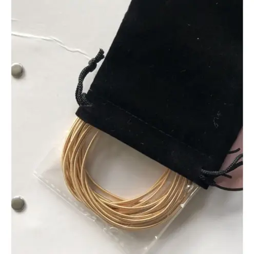 Boutique NEW Guitar‎ String Bangles Set Stacking Bracelets Gold Plated Stretchy Metal