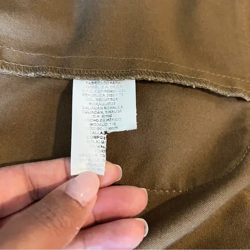 Wall Street Collection Corte Moderno Modern Fit Brown Cotton 2 Button Blazer 6