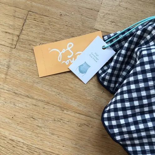 Kona Sol  Gingham Checker Strapless Bandeau High Coverage One Piece Swimsuit Sz S