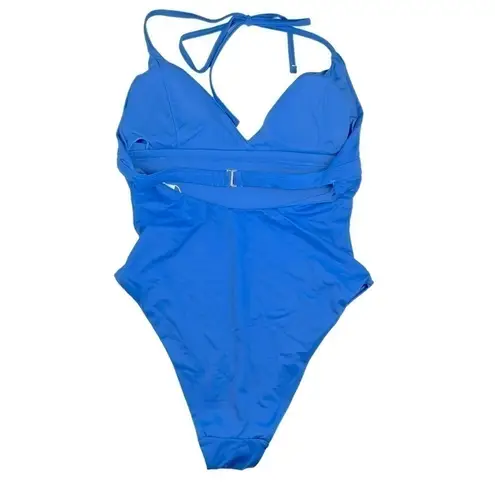 ANDIE  Swim Lagos Halter Neck One Piece Swimsuit in Blue Size Medium NWT