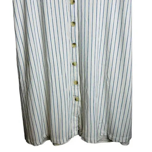 Old Navy  Linen Blend Midi Dress Button Front Casual Comfort Size XXL