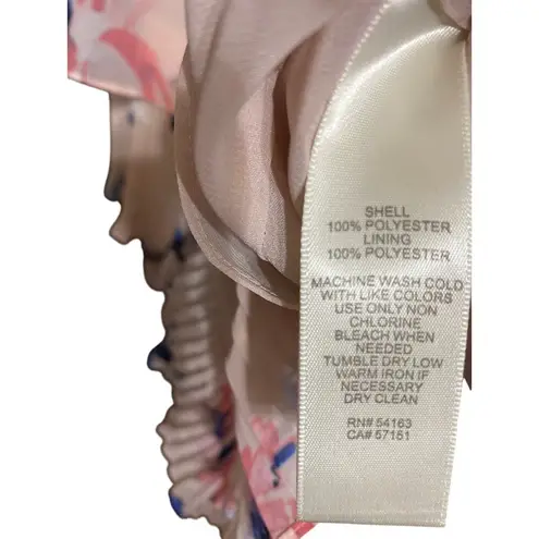 Eliza J WO SIZE 12 SOFT FLOWY RUFFLED PLEATED DRESS PASTEL FLORAL PRINT EUC