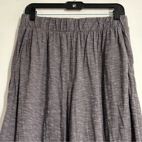 Garnet Hill Oasis Knit Wide-Leg Lounge Pajama Pants Heathered Grey Size Medium