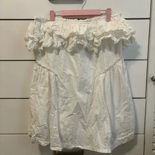 Free People  Have A Thing For You White Strapless Mini Dress