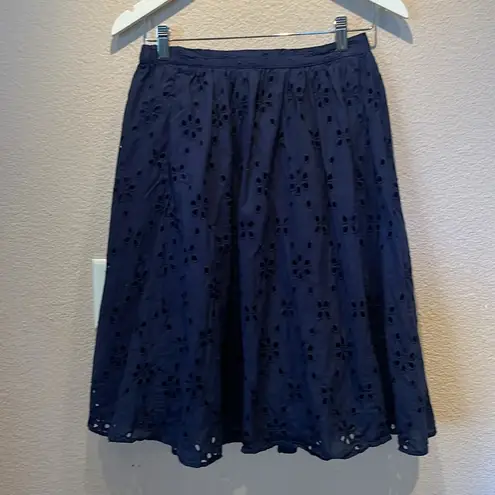 J. Crew Factory Navy Blue Eyelet Skirt Size XS