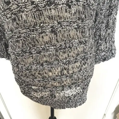 Chico's  Womens Sweater Top Sequin Glitz Gray Sz 3 Sz XL Sz 16 Metallic Delicate