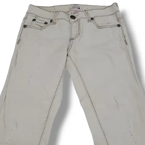 Jake Jeans Size 5 26"x31" Bella Skinny Pant With Heavy Stitch Distressed Stretch
