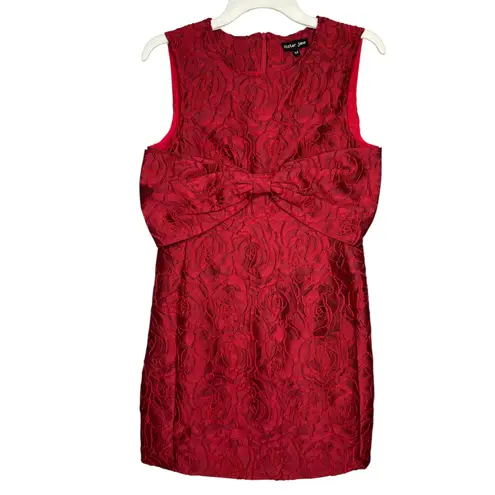 Sister Jane Tate Rose Jacquard Bow Mini Dress sz M Cherry Red NWT Size M