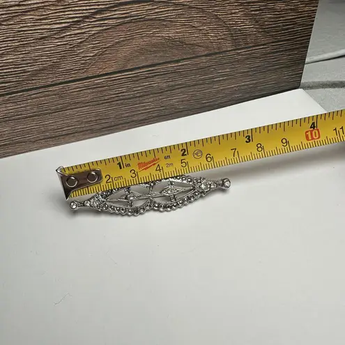 1928 Collection Rhinestone Art Deco Style Brooch Pin Silver Tone