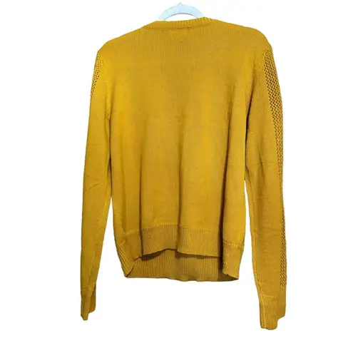 Umgee  Sweater Womens Large Yellow Boho Fringe Pullover Long Sleeve Sweatshirt