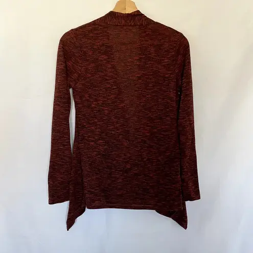 Cotton Emporium red and black feathered knit cardigan women's size XS sweater