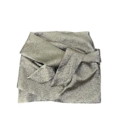 MNG Casual Metallic Textured Mini Skirt with Bow Detail Women's Size XS Gold