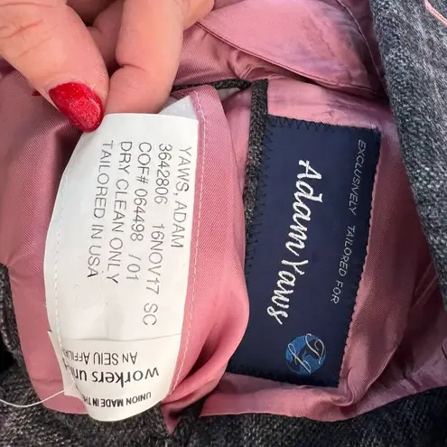 Holland & Sherry Gray Pink Plaid Sport Coat Size XL