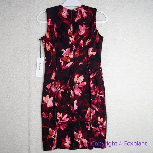 Calvin Klein NEW  Women's floral Printed Seamed Sleeveless Sheath Dress, size 4P