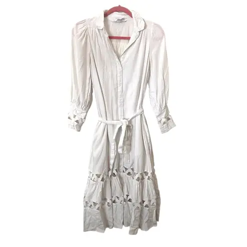 LISA MARIE FERNANDEZ X TARGET Ric Rac Shirt Linen Midi Dress White Sz 0