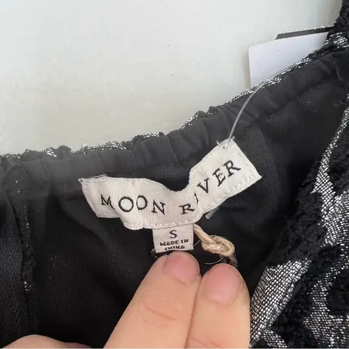 Moon River Square Neck Puffed Sleeve Houndstooth Jaquard Mini Dress Size Small