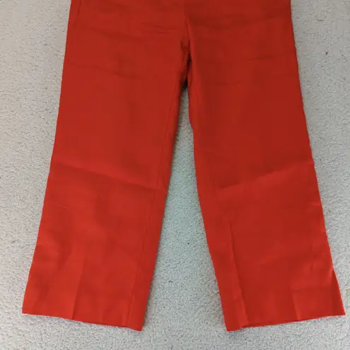 J.Crew Peyton Pant Stretch Linen L2881 Orange Women's 10 Cropped Wide Leg Lined