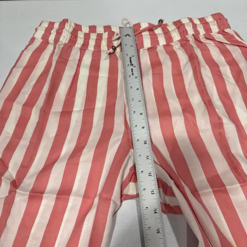 Candace Cameron Bure Women's Pants PM Petite Pink White Stripes Printed Wide