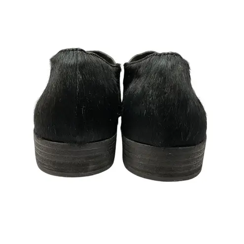 OTBT Black Calf Hair Coyote Slip On Shootie Size 8.5M Low Heel Minimalist