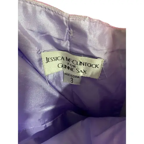 Gunne Sax Jessica McClintock Bubble Dress Purple Size 3 Vintage Glam 90’s Fairy