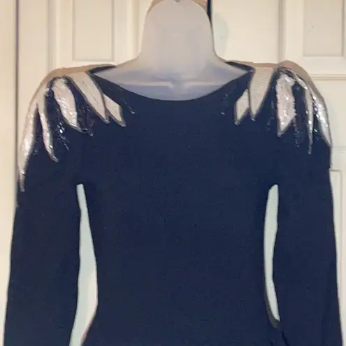 Pat Sandler For Wellmore Vintage Beaded Cocktail Sweater Dress XS
