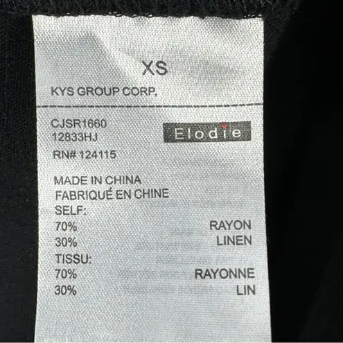 Elodie Waterfall Linen Blend Cardigan Topper Jacket Black XS Open