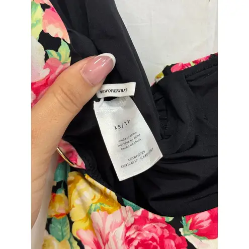 We Wore What Ruched Floral Ruched One-Piece Swimsuit Multicolor Women's Size XS