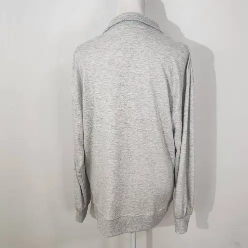 Three Dots Gray Pullover Sweatshirt Small Gray Sweatshirt Quarter-zip Pullover