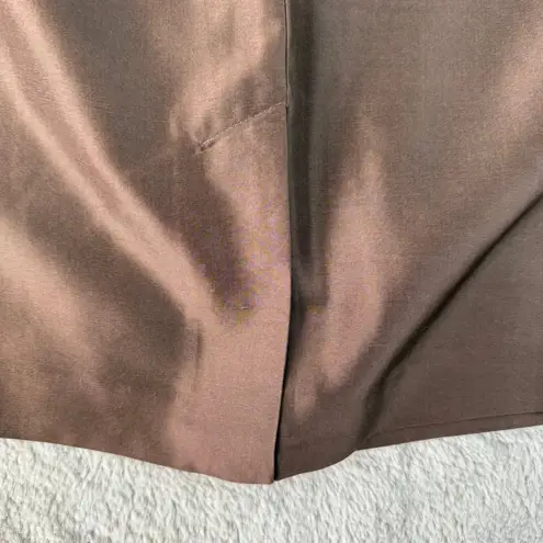 Isaac Mizrahi Pencil Skirt Silk Career Office Brown Skirt Sz 8 Career Minimalist