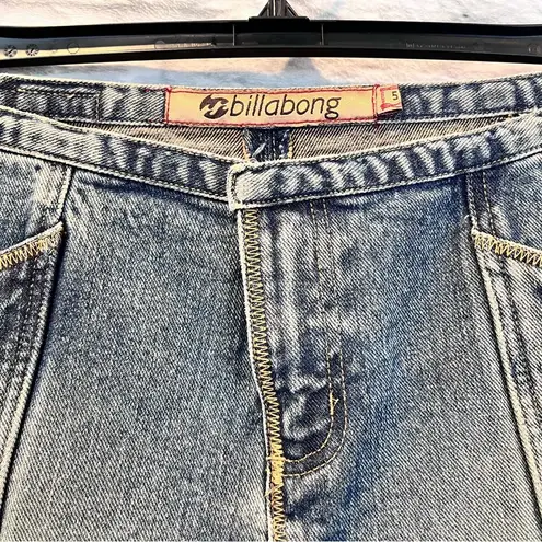 Billabong Vintage  Sample Blue Fade Denim Flare A-Line Skirt Size 5