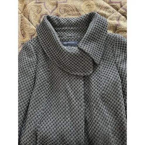 Anne Klein Ann Klein Black and Grey Size S tweed Coat