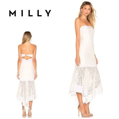 Milly  white lace strapless dress. NWT