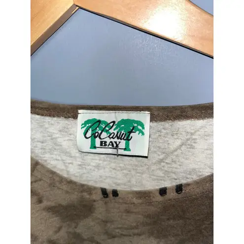 Vintage Coconut Bay Giraffe Print Tie Dye T Shirt Top Brown Size XL