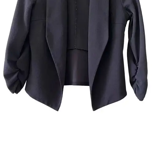 Black Asymmetric Blazer Solid Color Casual Thin Coat Suit Jacket SZ M #1592 Size M