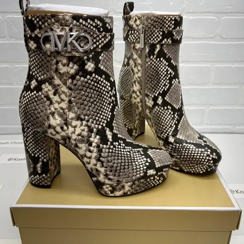 Michael Kors Parker Snake Embossed Faux Leather Platform Boots