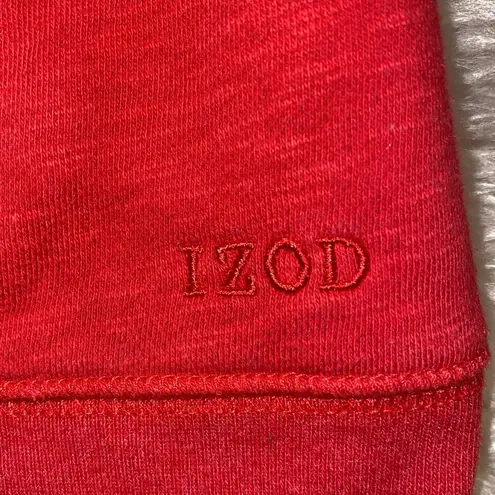IZOD Red Women’s Long Sleeve Pullover Sweatshirt EUC Sz Lg Cozy Comfy Contempo